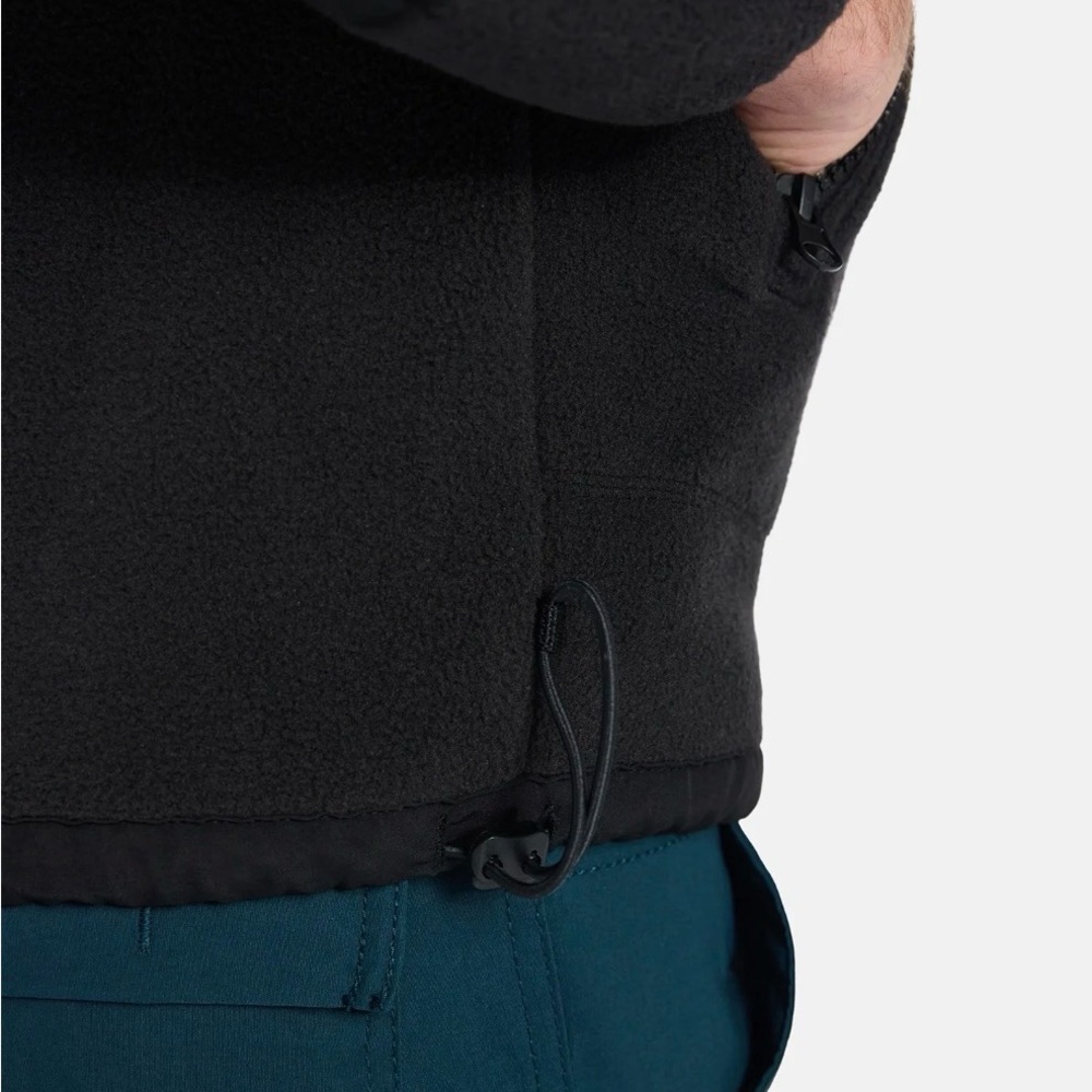 Ozark Trail Men's Mixed Media Fleece Jacket Black Size Large Full Zip NWT New - Picture 3 of 5